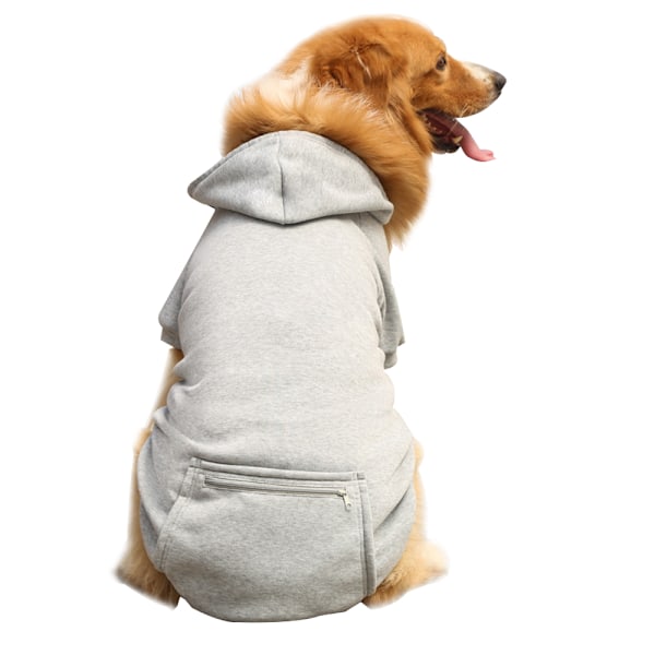 Hundetøj Efterår og vinter kæledyrs hættetrøje Fleece lynlås lomme sweater