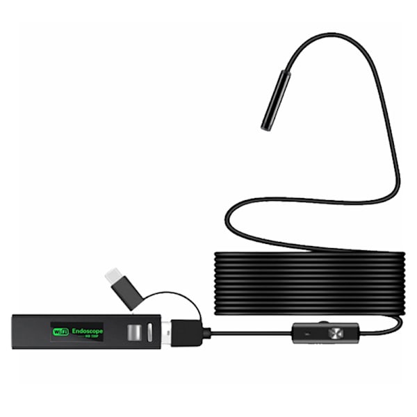 Trådlös endoskop WiFi inspektionskamera Borescope Vattentät IP68 Halvstyv kabel för iOS Android iPhone Windows Mac