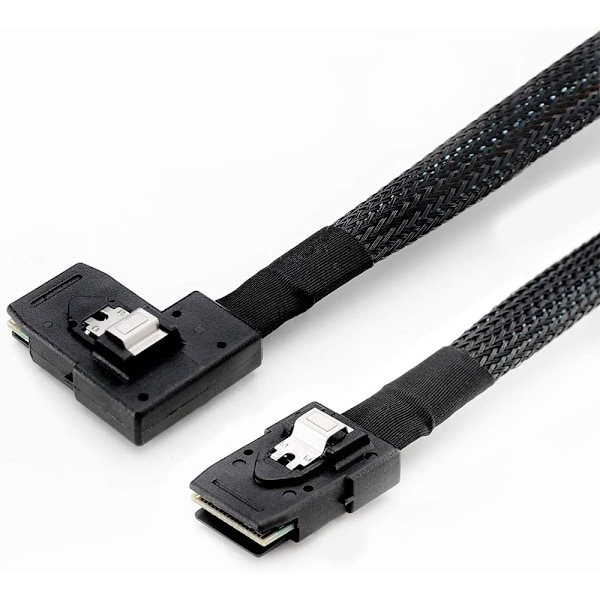 Kabel Intern Mini SAS till Mini SAS Sladd, SFF-8087 till Vänster/Höger Vinkel SFF-8087 Sladd, Kompatibel med RAID eller PCI-styrenhet, 0,8m