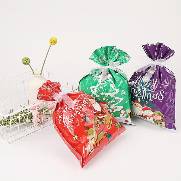 Julepynt Julegavepose Sæt Nyt Juleaftens Slikpose Bundle Jule Dekorativ Gavepose Julegavepose