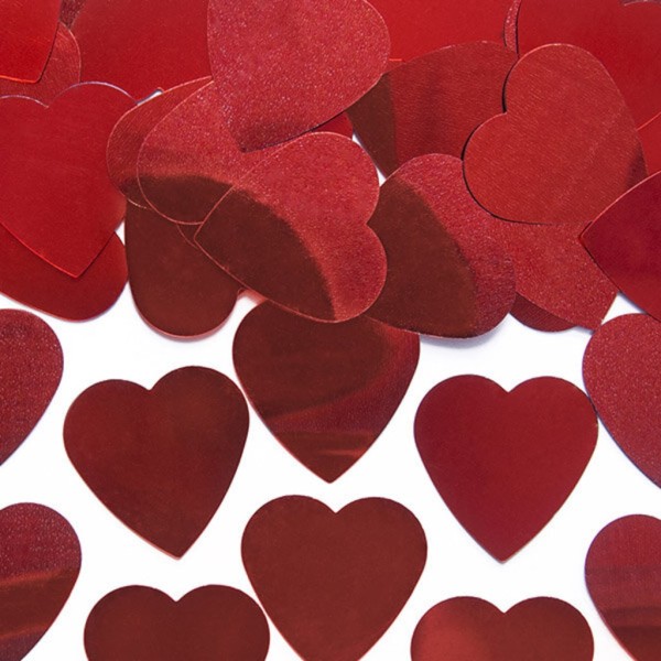 Konfettihjärtan Röda Hjärtan- Alla Hjärtans Dag