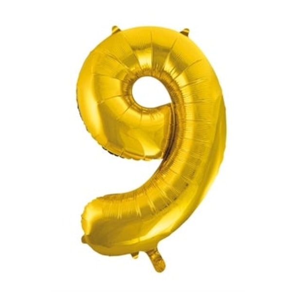 Sifferballong Guld 9 (86cm)