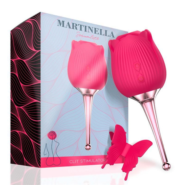Martinella Clitoris Stimulator With Point Vibrator - Rosa Rosa