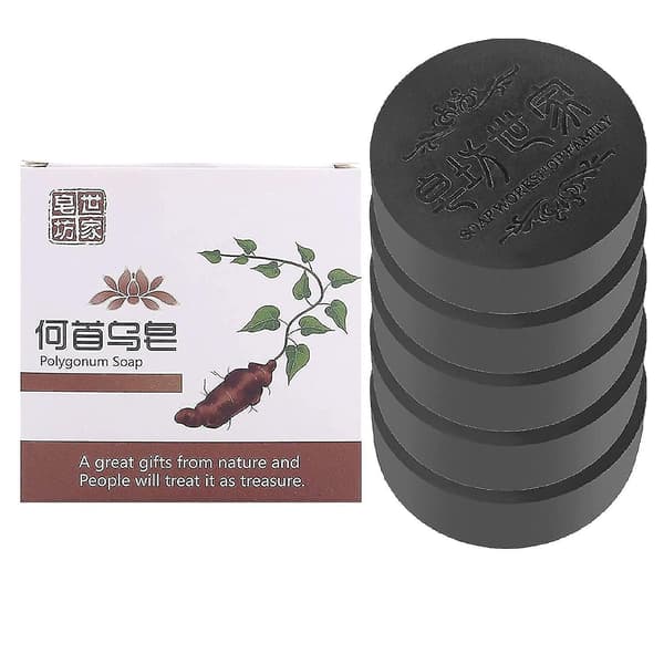 Polygonum Sæbe Hårvækst, Sort & Tykt Hår Fallopia Multiflora Shampoo Bar Polygonum Shampoo Sæbe, Polygonum Ekstrakt Shampoo Renser Dybt H 5PC