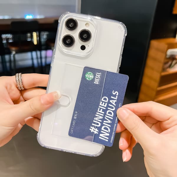 Mobiilikotelo sivutaskulla iPhone 11 Pro Maxille Transparent