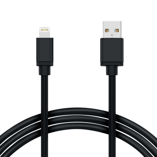 2M Lightning-kaapeli iPhone-laturi Nylon Quick Charge Musta 24