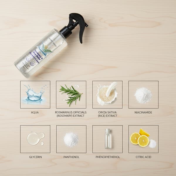 Rosmarin & Risvatten Hårväxtspray 200ml Närande Reparerande Hårvårdsspray