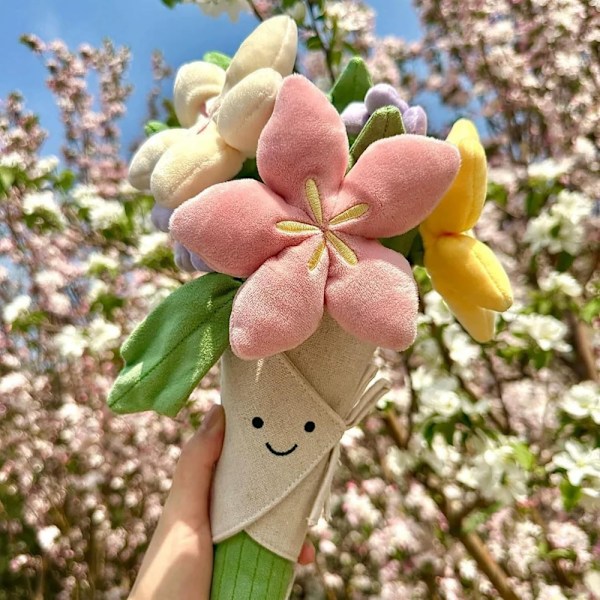 Blød Blomster Plyslegetøjsbuket - Sød Gave til Valentinsdag, Jul, Mere
