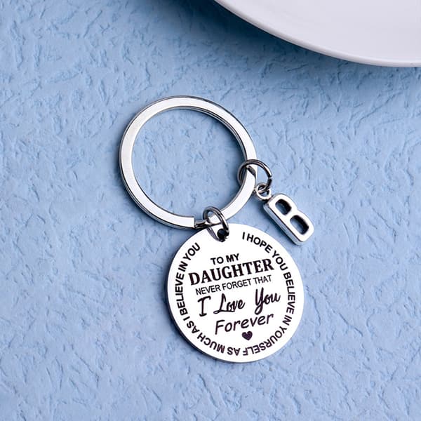 Nøkkelring \"Til min datter\" Bokstaven H Silver