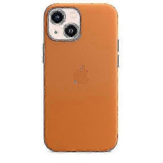 Läderfodral för iPhone 13 Mini Läderfodral med Magsafe Golden Brown