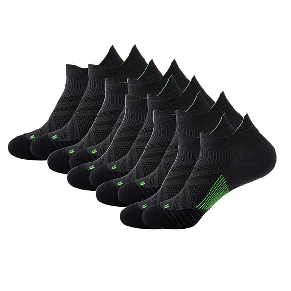 5 par sport ankelstrømper Sort Black L