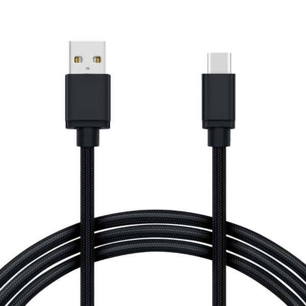 Nailonpunottu USB-USB-C-kaapeli hopea 1M / Silver 1M / Silver