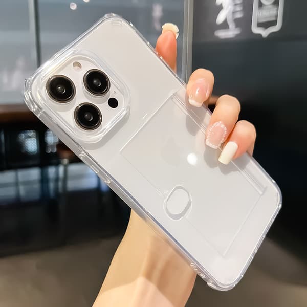 Mobiilikotelo sivutaskulla iPhone 11 Pro Maxille Transparent