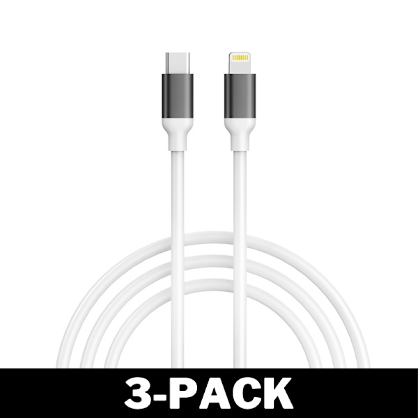 Stark 20W USB-C til Lightning Kabel Hvit - 2 meter 144 3-Pack