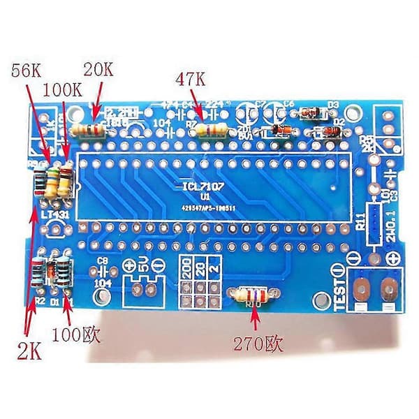 Voltmeter DIY Kit Dele Icl7107 Meterhoved Digital Voltmeter