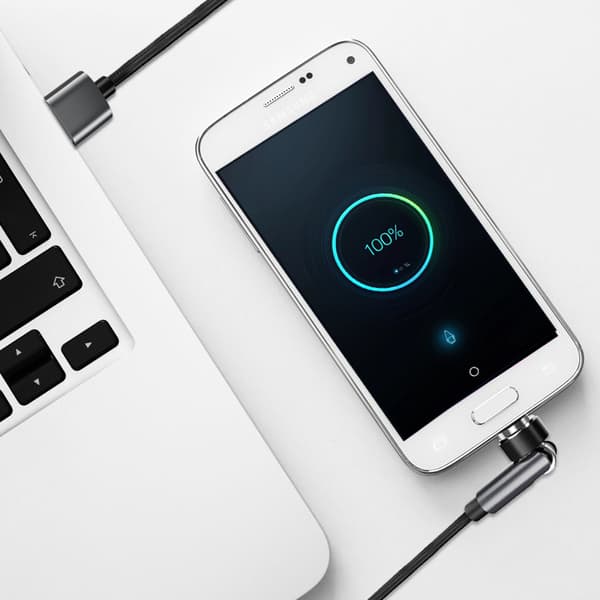 Magnetisk USB-C laddkabel 3A Snabbladdning 2 m Black