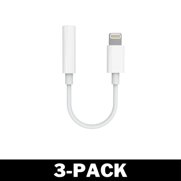 Lightning til AUX Adapter - Mikrofonkompatibel - Hvit 128 8-Pack