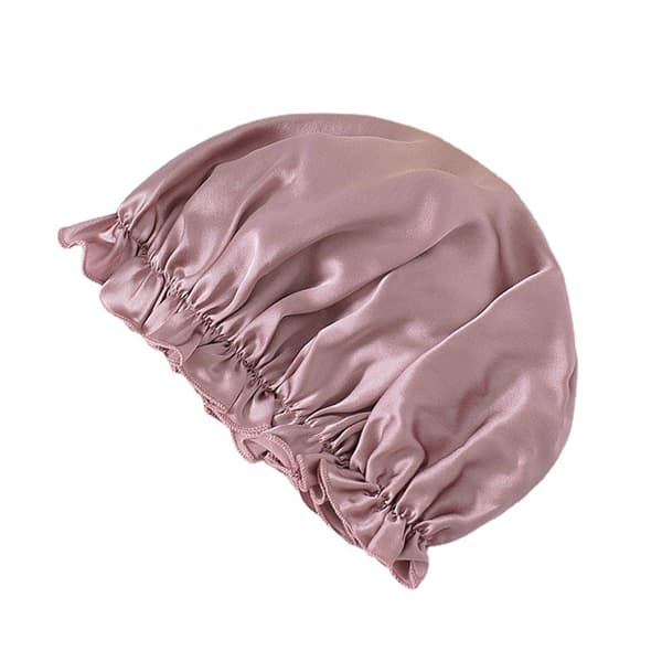 Sovehette nattlue i 100 % silke, rosa Rosa L