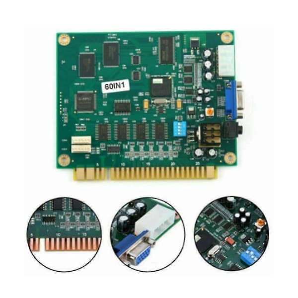 60 I 1 Multicade Pcb Board Spilleplade Med 28p Kabel Vga Output Spilleplade Horisontal Til Jamma