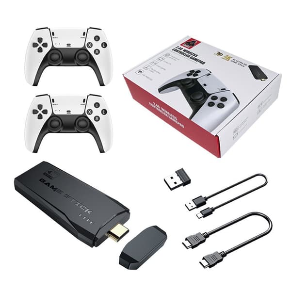 Trådløs Retro Spilcontroller med HDMI-udgang, Plug and Play Videospilkonsol 2.4g Trådløs Dobbeltcontroller