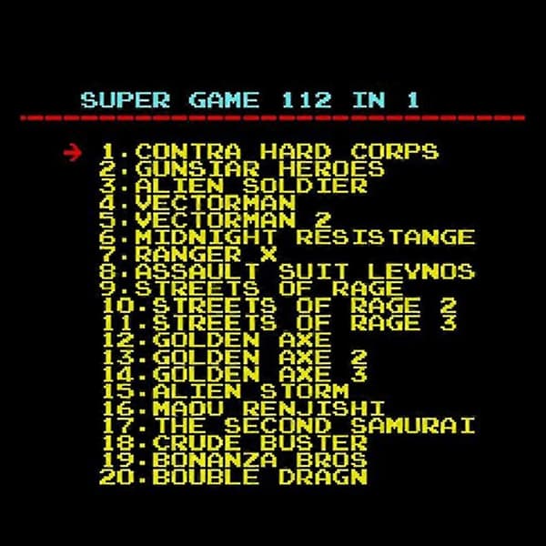 112 i 1 multi-spilpatron til Sega Megadrive
