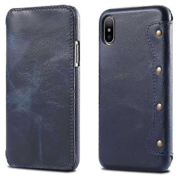 Läderfodral för iPhone X / XS Blue