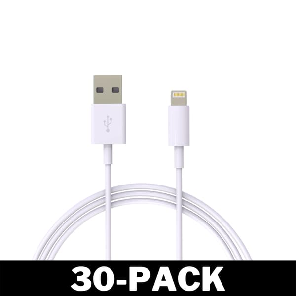 1M Lightning Pikalatauskaapeli iPhone Valkoinen iOS15 48 3-Pack