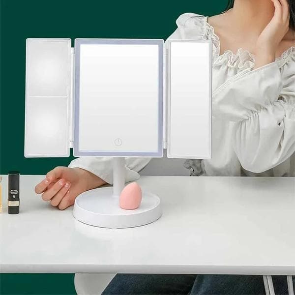 Justerbar sminkspegel med LED Vit 150