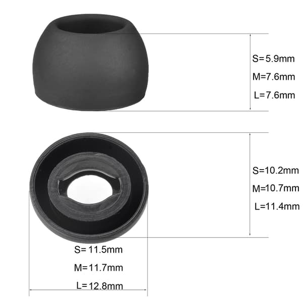 6 par erstatningsøreputer for TWS Samsung Galaxy Buds Pro Black
