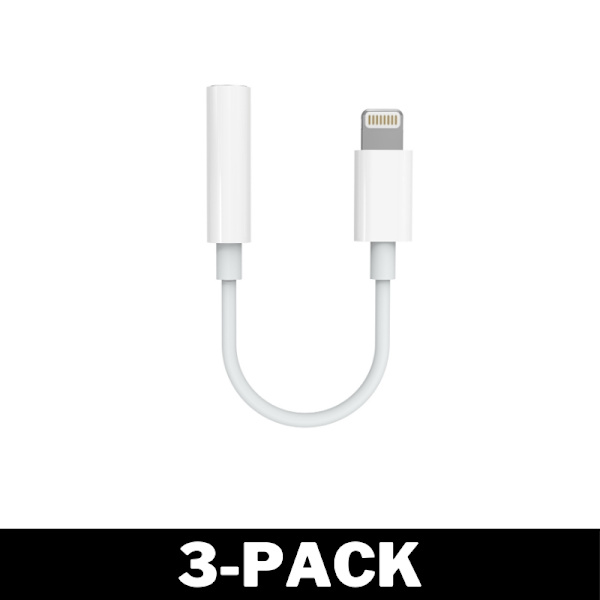 Lightning til AUX Adapter - Mikrofonkompatibel - Hvid 32 2-Pack