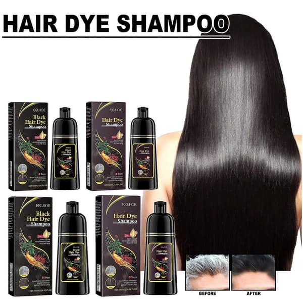 Eelhoe Sort Hårshampoo Polygonum Multiflorum Essens Sort Nærende Hårrens Reparation Blød Shampoo Natural Brown 500Ml