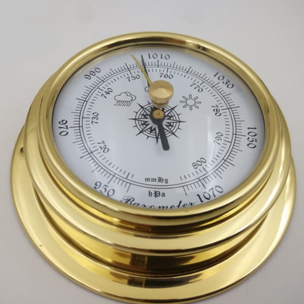 4 stk. Marine veggmontert barometer klokkemåler termometer hygrometer sett