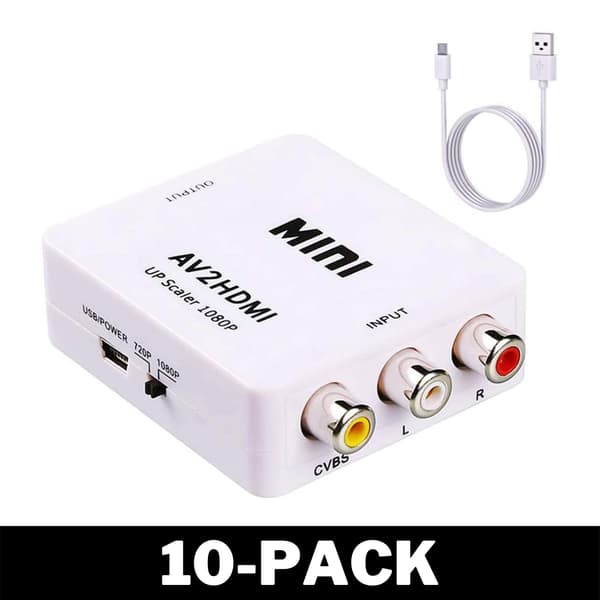 RCA til HDMI Konverter Nintendo & Sony Konsoller Hvit 96 1-Pack