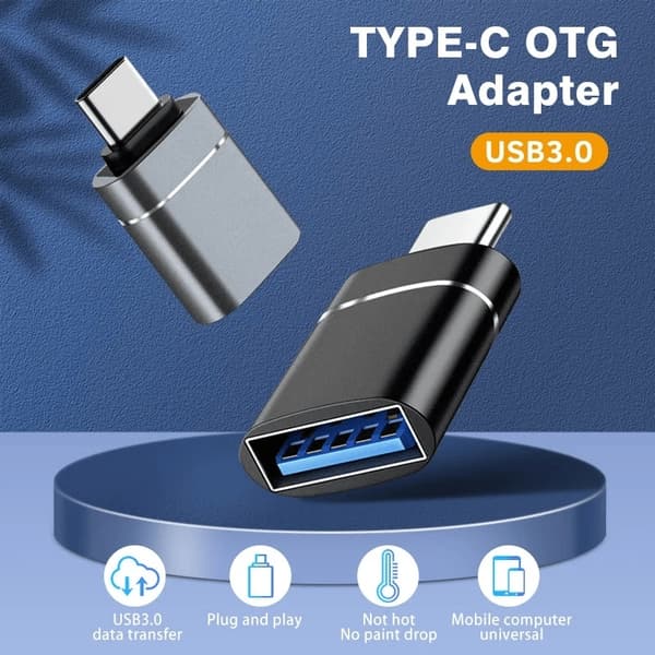 Rask USB til USB-C Adapter - Metalliske Farger 4 Guld