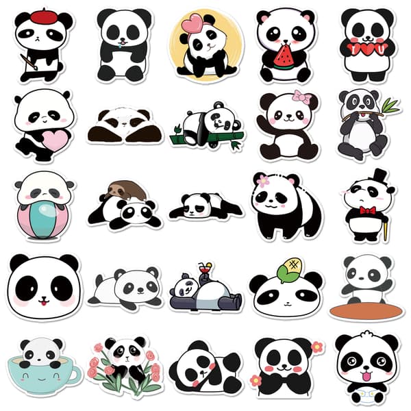 DIY Stickerpakke - 50 unikke designerpandaer