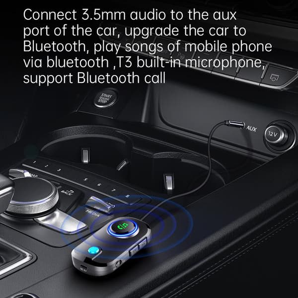 Trådløs Bluetooth-sender/-mottaker håndfri AUX