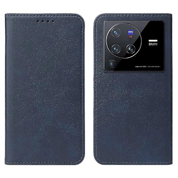 Läderfodral för vivo X80 Pro Blue
