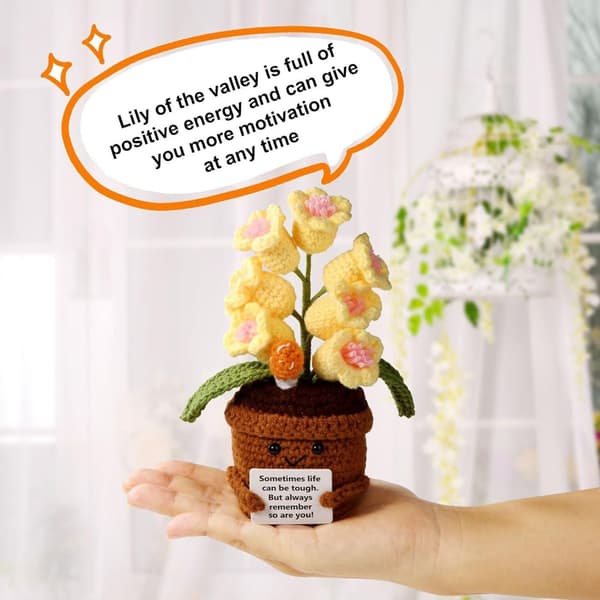 Positiv blomma känslomässigt stöd virkad växt positiv virkad blomma
