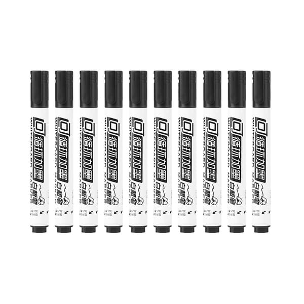 Giftfria raderbara whiteboardpennor - 10-pack (svart)