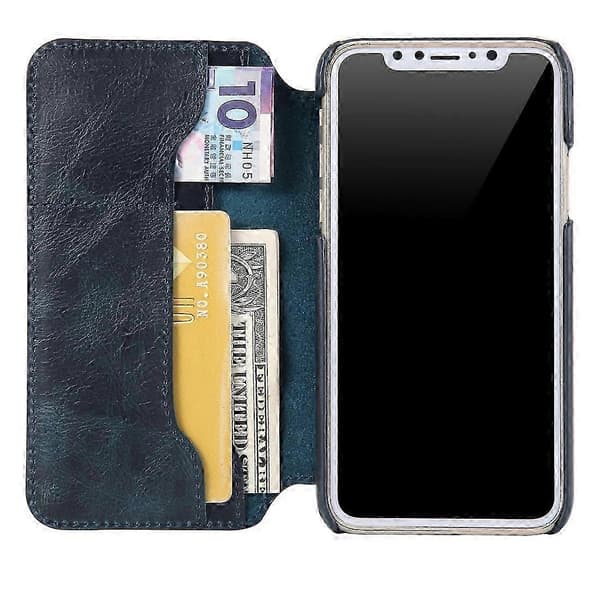 Nahkakotelo iPhone X / XS -puhelimelle Blue
