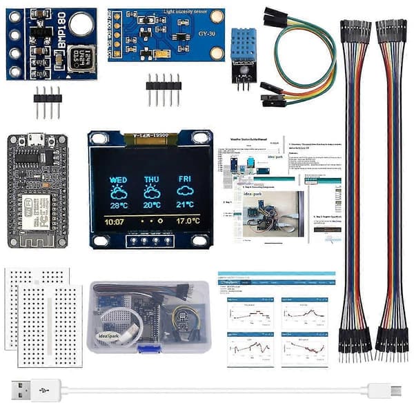 Väderstationskit Luftfuktighet och Miljö Bmp180 Trycksensor Esp8266