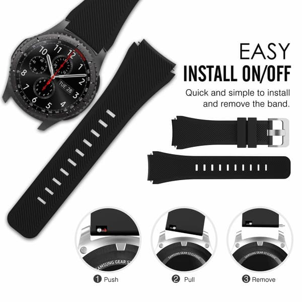 Samsung Gear S3 Frontier/Classic armbånd - sort