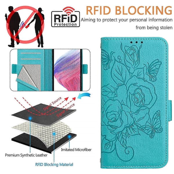 RFID-nahkakotelo TCL 505:lle Light Blue