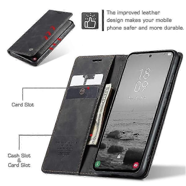 Smartphone Wallet Case Stødsikkert Beskyttende Bagside Telefon Tilbehør Cafe