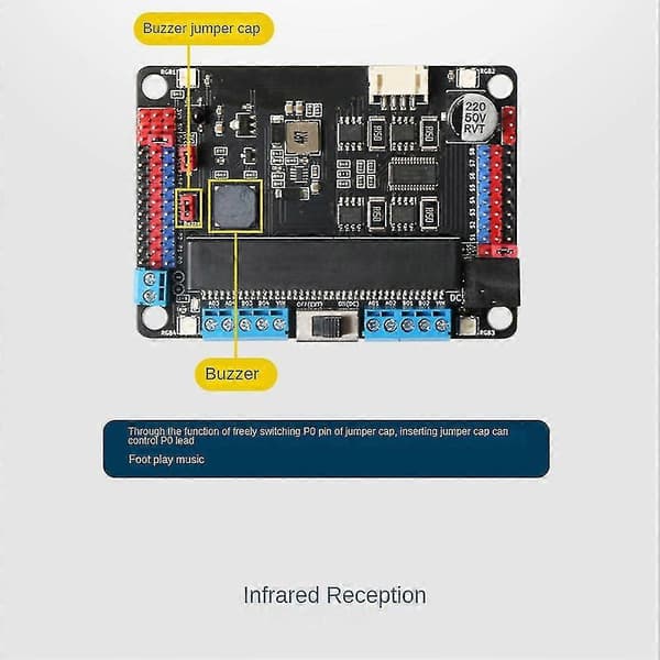 Driver Board Udvidelseskort Grafisk Kompatibel Python Programmering Microbit Drive Board (lodret stik)-dt