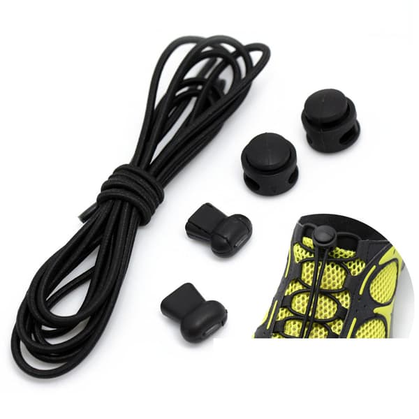 Solmittavat kengännauhat, (2 paria) Black
