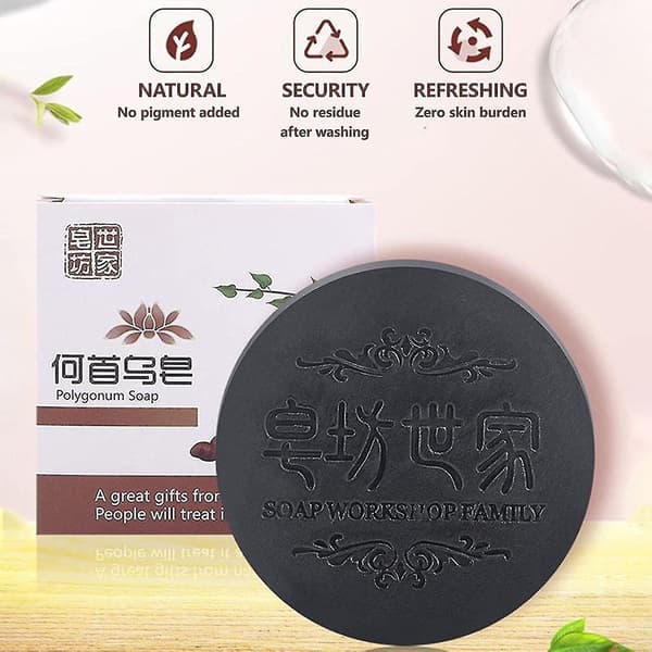 Polygonum Sæbe Hårvækst, Sort & Tykt Hår Fallopia Multiflora Shampoo Bar Polygonum Shampoo Sæbe, Polygonum Ekstrakt Shampoo Renser Dybt H 5PC