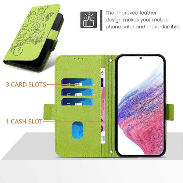 RFID-läderfodral för TCL 505 Green