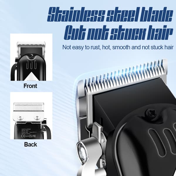 Professionell hårklippare skäggtrimmer set Black