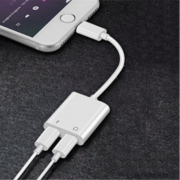 2-pak Lightning Splitter til iPhone 2-i-1 Kabel Adapter Hvid 32